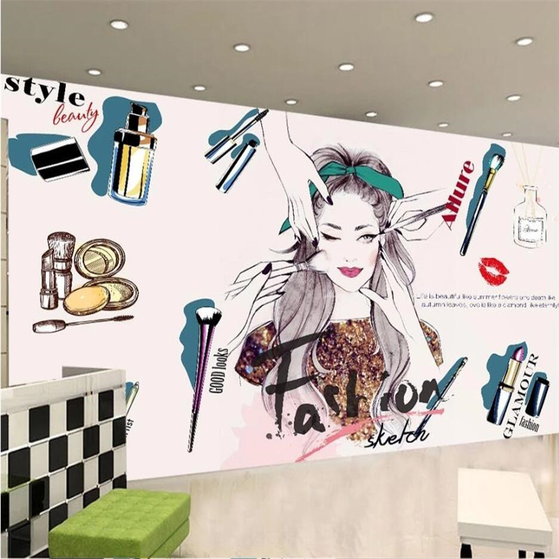 Beauty Makeup Wallpaper - Maßgeschneiderte Produkte, süße handbemalte Kosmetik- und