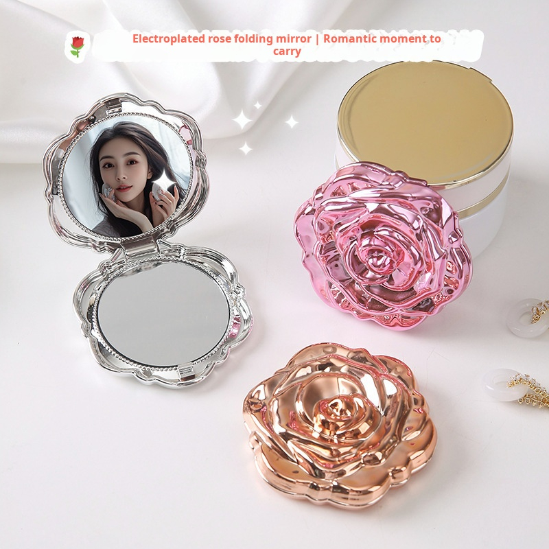 Beauty Rose Makeup - 1PC Tragbare Mini Spiegel Retro Rose