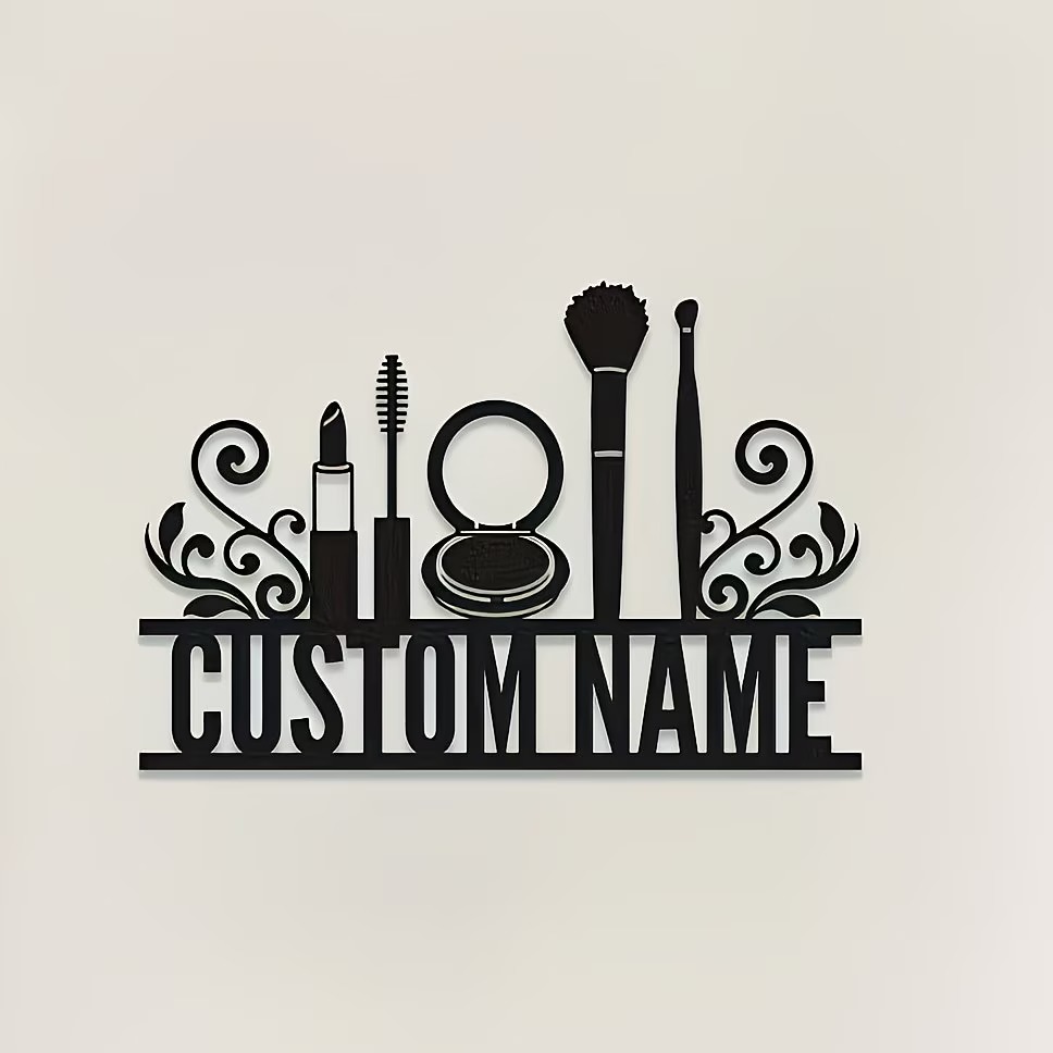Beauty Makeup Names - Personalisierte Metall-Wanddekoration für Visagisten - Einzigartige