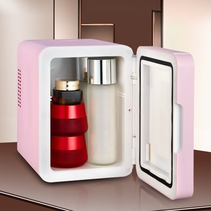 Beauty Makeup Fridge - Tragbarer Mini-Make-up-Kühler, luxuriöser Kosmetikkühlschrank mit Spiegel,