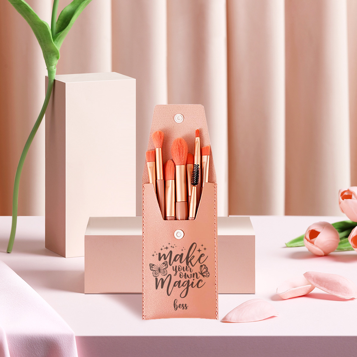 Beauty Makeup Names - 1 Stück Personalisierter Make-up-Pinsel, Schönheitswerkzeug, Einfaches