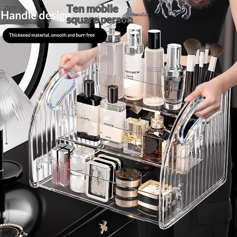 Beauty Kiss Makeup - Transparenter Acryl-Make-up-Aufbewahrungsständer mit großer Kapazität, mehrstufiger