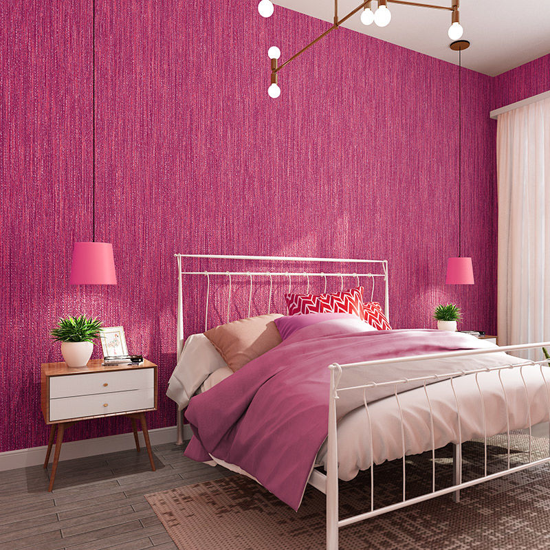 Beauty Makeup Wallpaper - Japanische 3D-Leinen-gestreifte Tapete, rot, rosa, reine