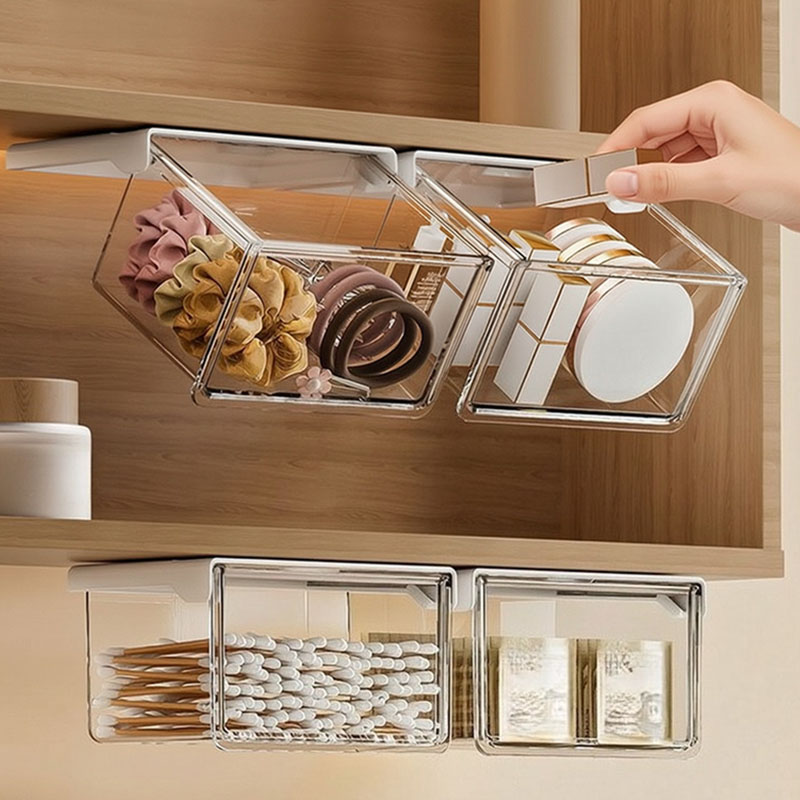 Beauty Kiss Makeup - Unter-Schreibtisch-Schublade Hängender Kosmetik-Aufbewahrungsbehälter Versteckter Schmuck-Organizer Make-up-Behälter