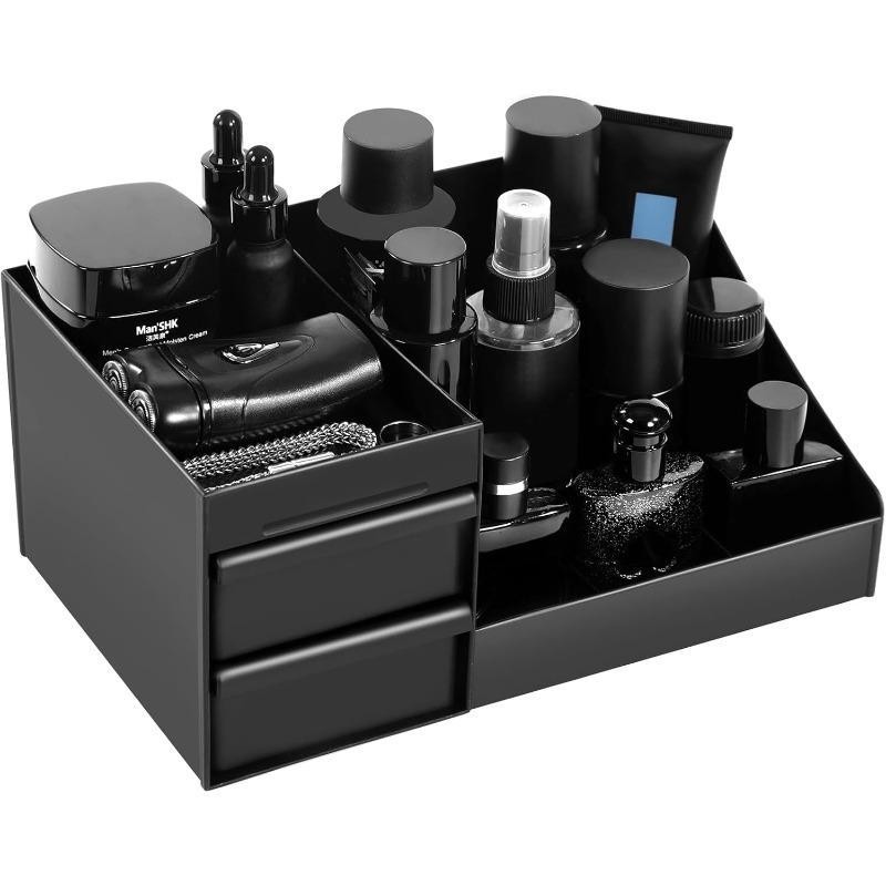 Beauty Kiss Makeup - Schwarzer Hautpflege-Organizer mit Schubladen, Große Kapazität,