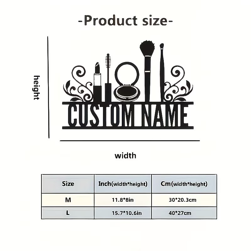 Personalisierte Metall-Wanddek – Beauty Makeup Names Bewertung und Preis