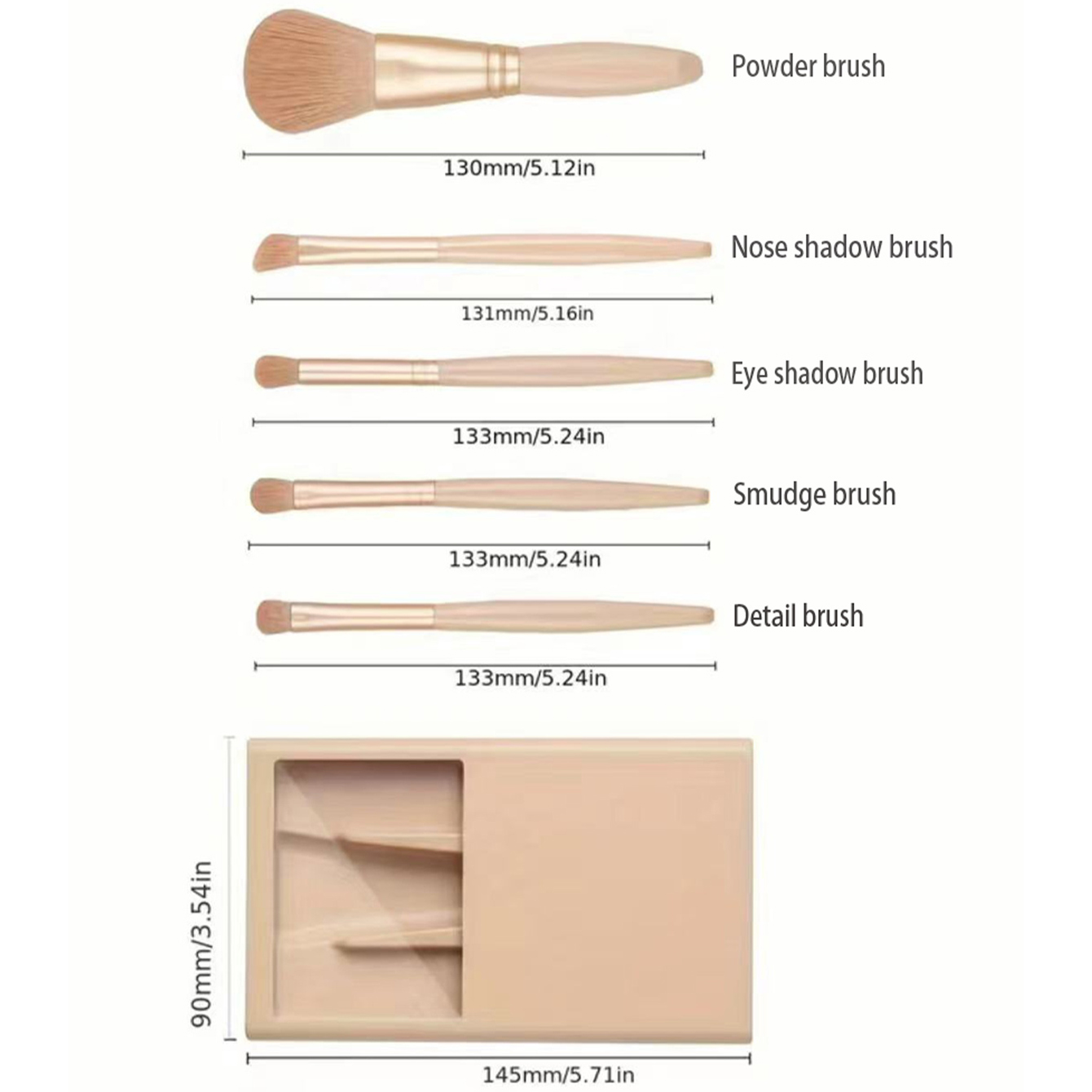 5-teiliges Kosmetikpinsel-Set  – Beauty Makeup Background Bewertung und Preis